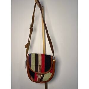 Raj | Woven Carpet and Leather Crossbody Aztec Y2K Boho Purse